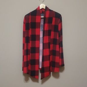 Size L/XL cardigan red/black plaid